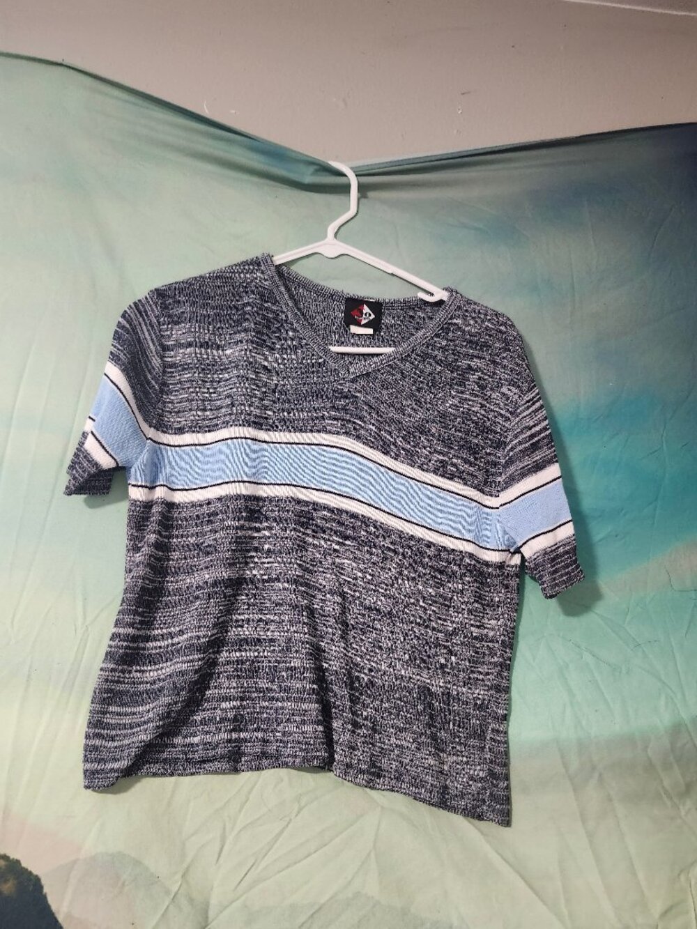 Vintage Late 90s Y2K No Boundaries Short Sleeve Sweater Shirt Juniors Large EUC